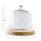 Hello Honey® 8" Clear Round Reclaimed Glass Cloche with Mango Wood Base